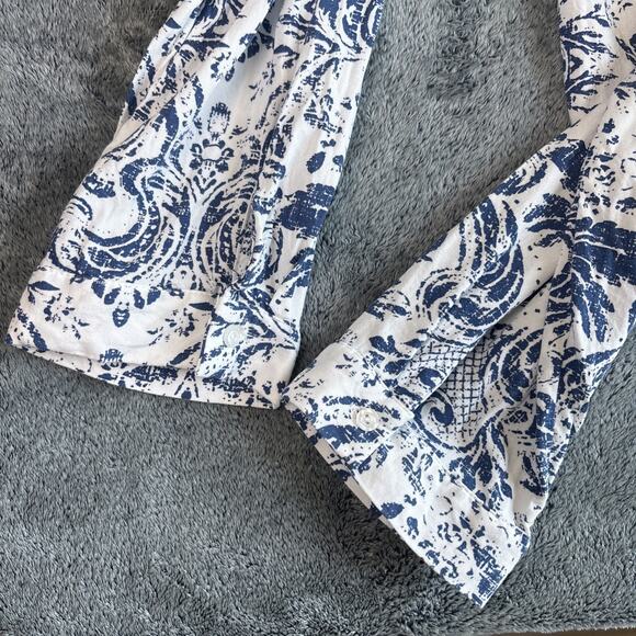 Big Dart Blue & White Patterned Button Down Longsleeve‎ Shirt - Size Large - Picture 7 of 8